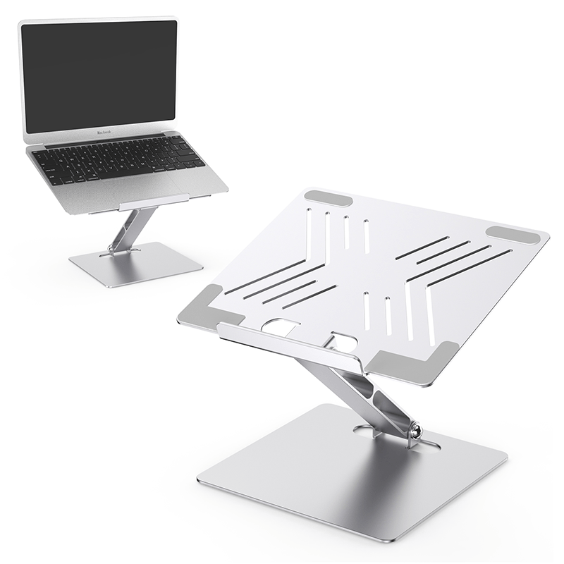 Ergonomic Foldable Height Adjustable Aluminum Laptop Stand Office Use