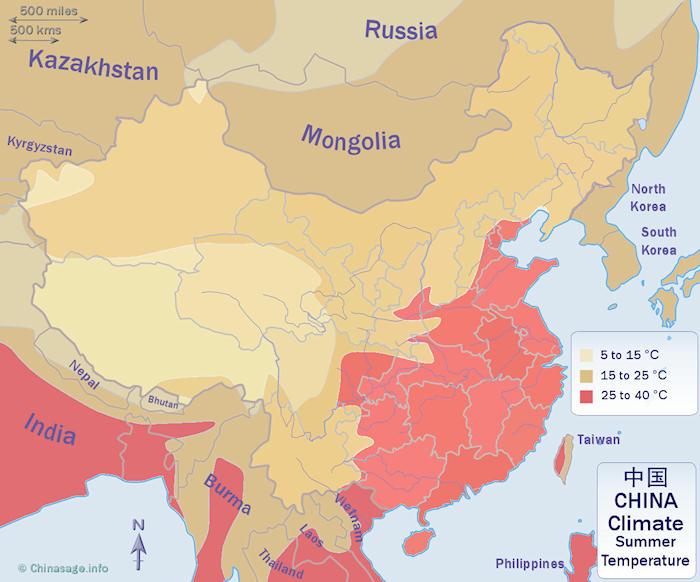 Climate Map Of China Province China's Climate