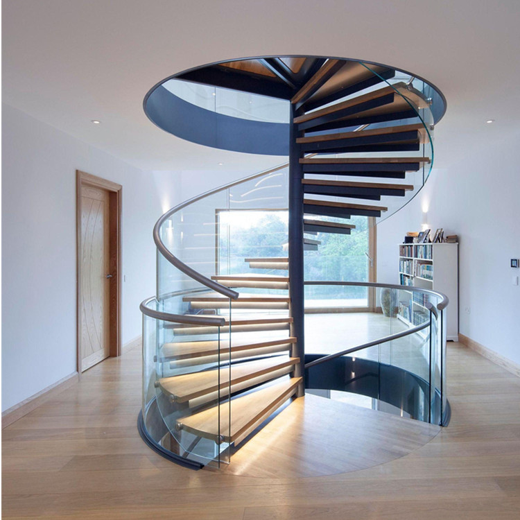 Custom Used Spiral Staircase With Stainless Steel Handrail