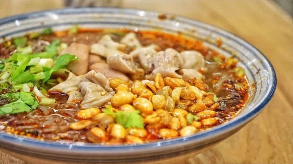 Feichangfen or Stewed Pork Intestine Rive Noodles an iconic dish in