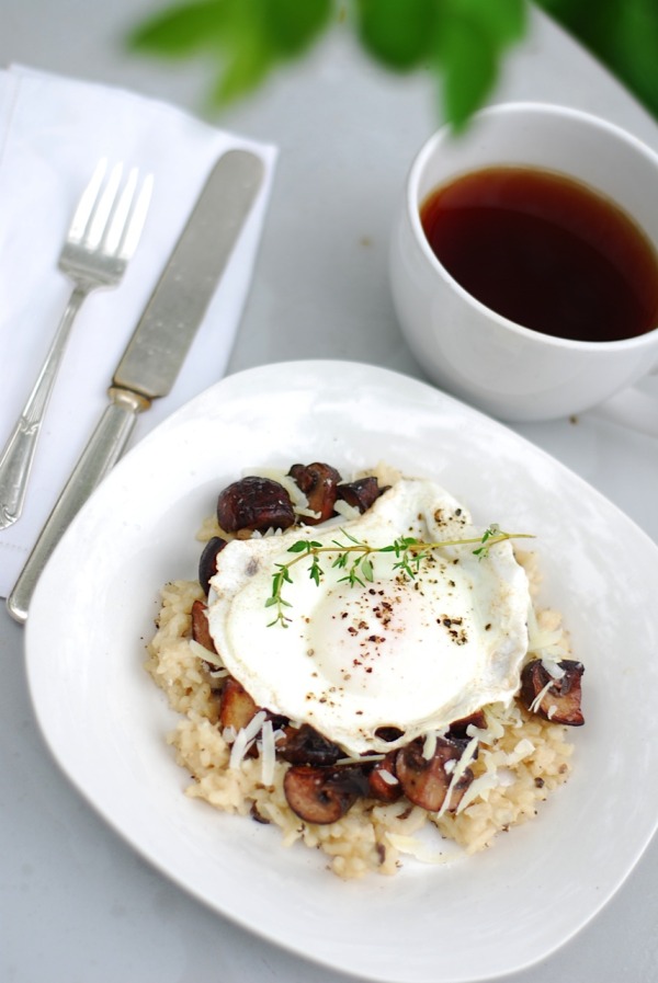mushroom risotto with fried egg ChinDeep