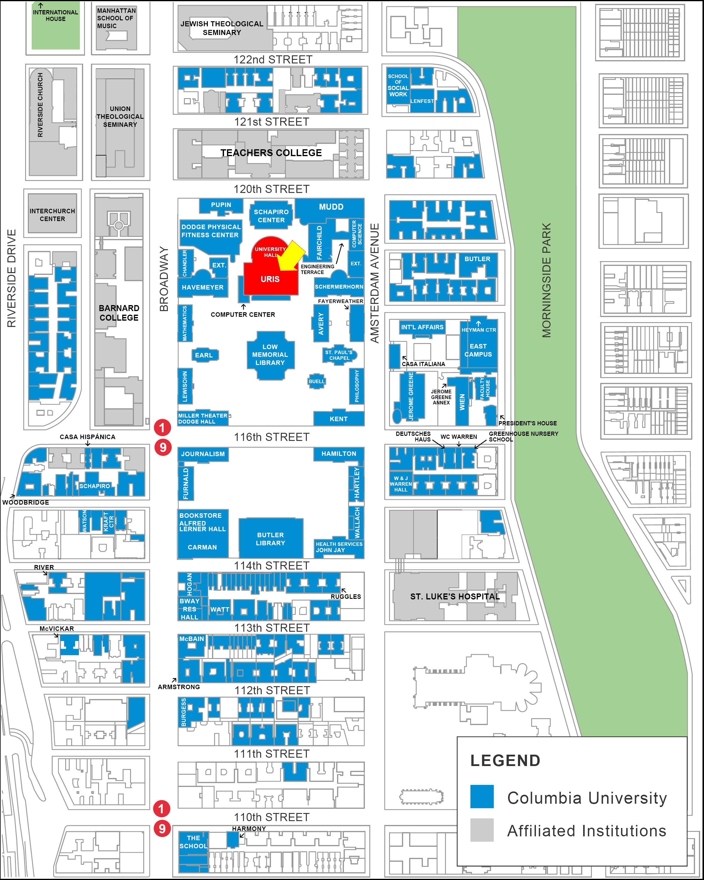 Columbia Campus Map Uris Lectures