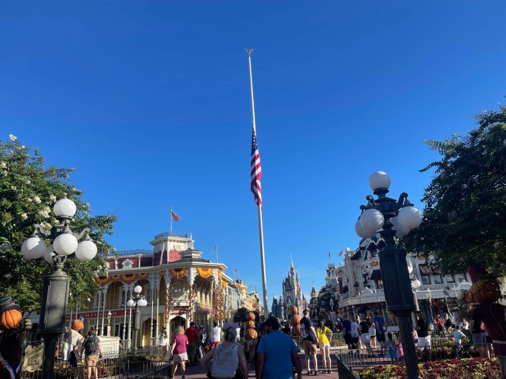 Flags Lowered to Half Staff in Memory of Queen Elizabeth at the Magic