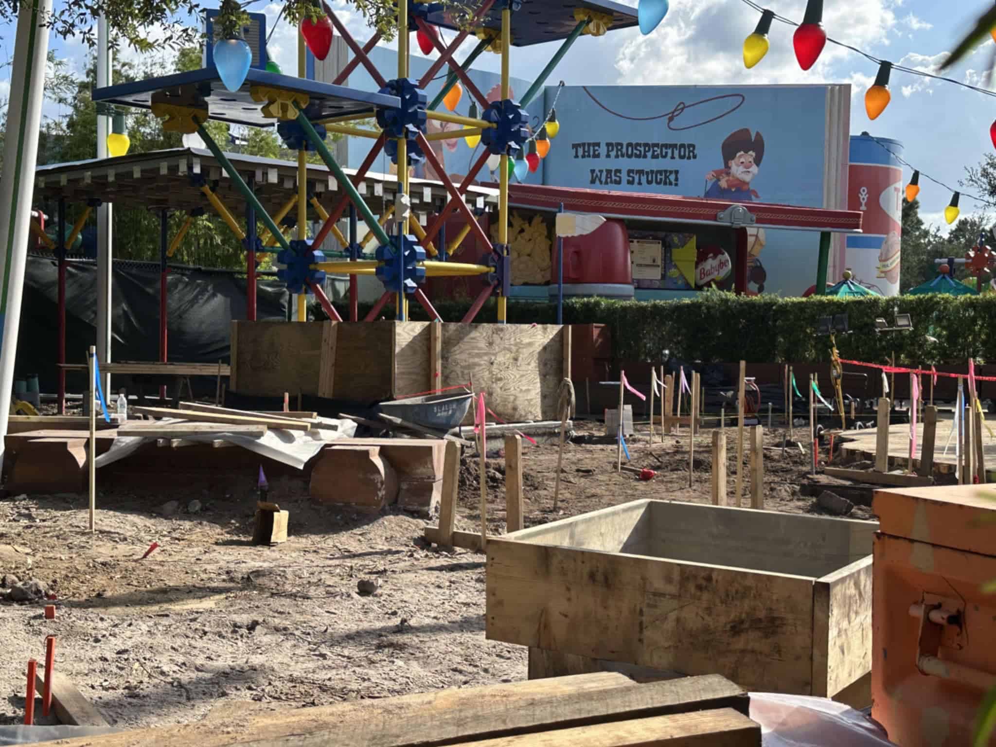 Woody’s Lunch Box Seating Area Construction Update from Hollywood