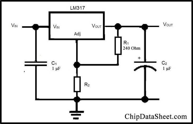 LM317 Voltage regulator: Pinout, Circuit, Equivalent