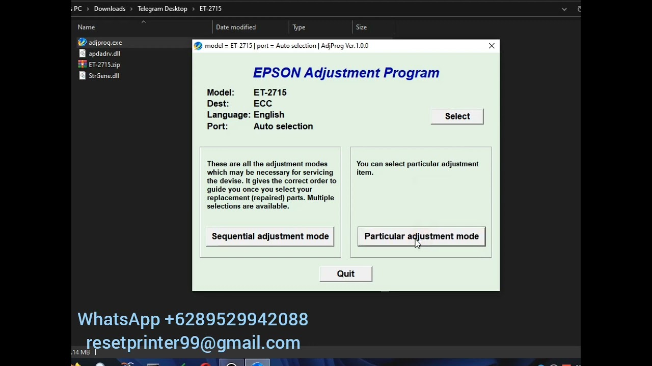 Epson ET2715 ET2715 ET 2715 Software Reset Tool Chipless Printers