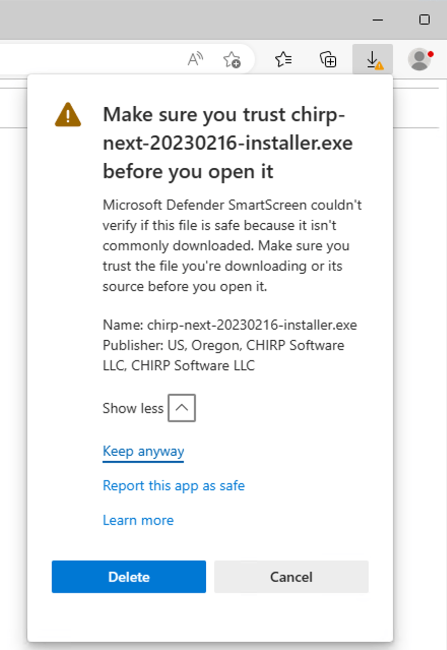 AntiVirusWarnings CHIRP