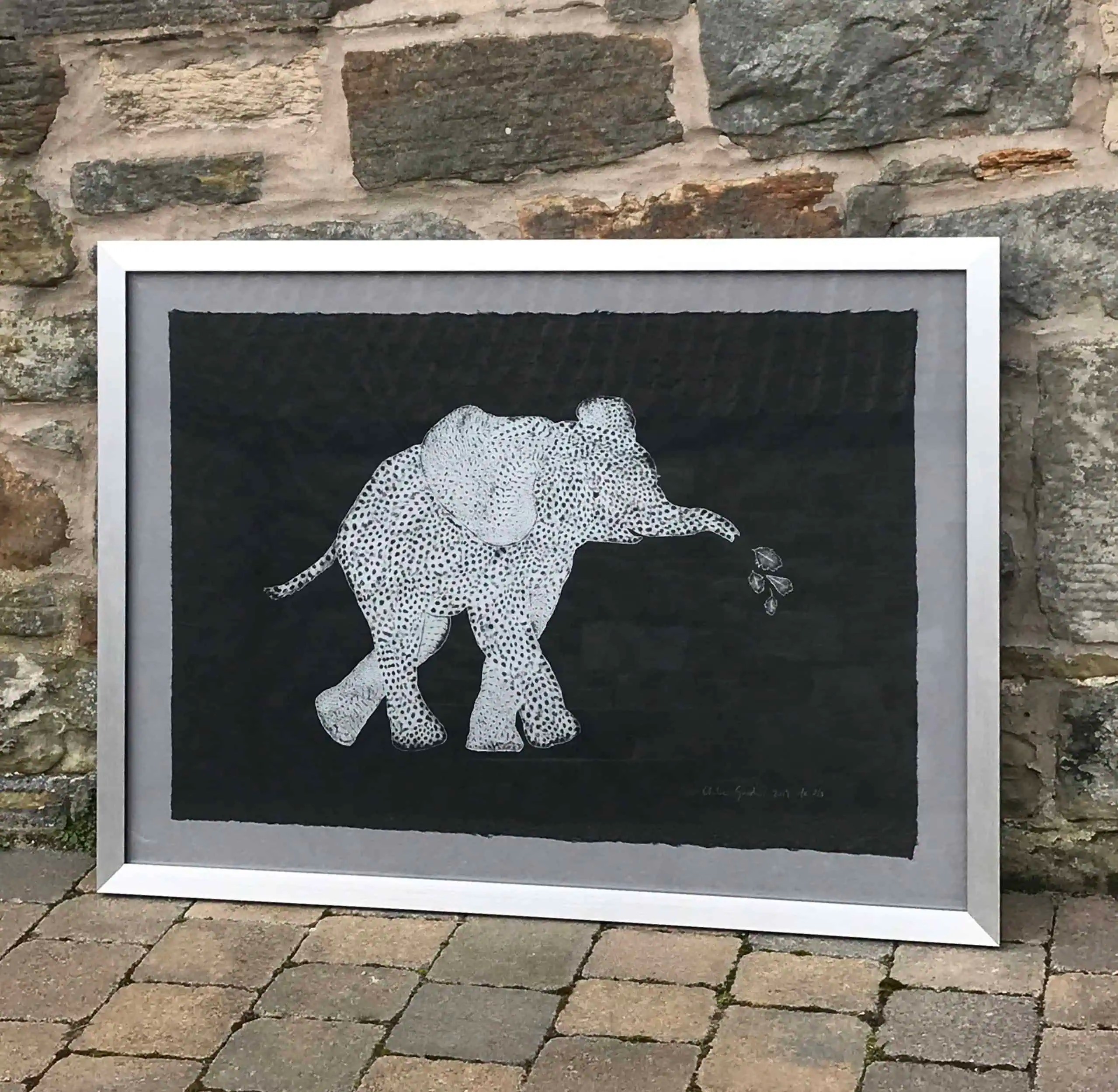 Chloe Gardner Animal Screen Print Silver Elephant