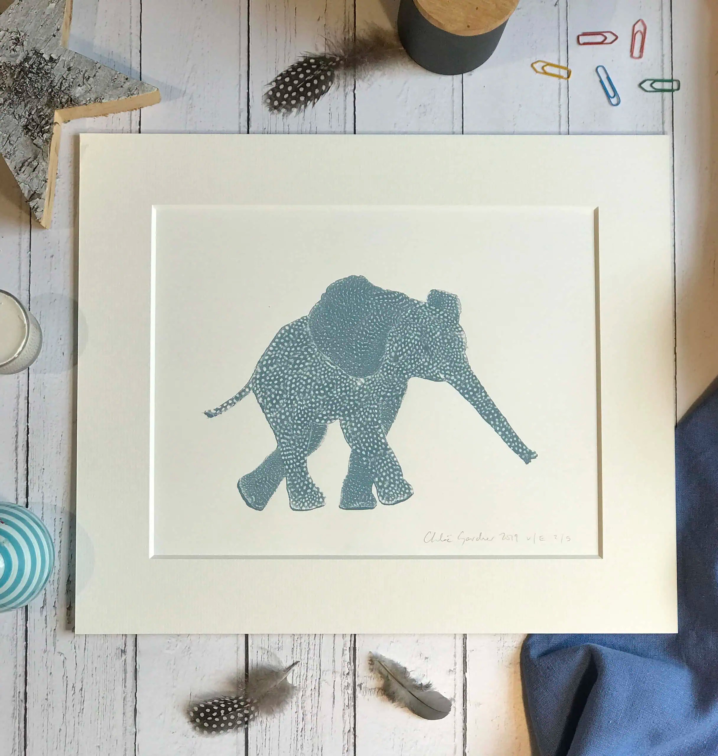 Chloe Gardner Animal Screen Print Baby Elephant
