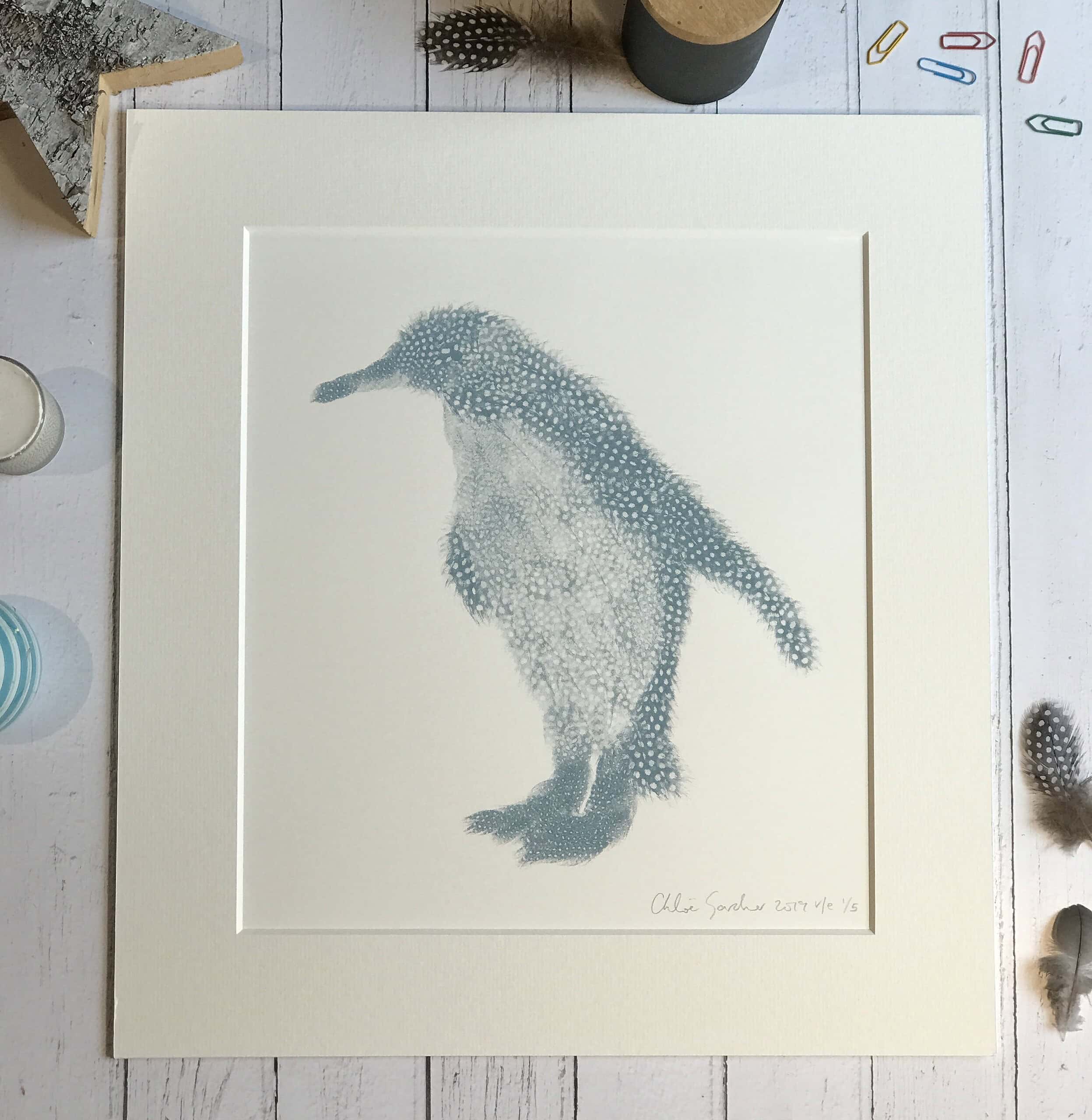 Chloe Gardner Animal Screen Print Blue Penguin