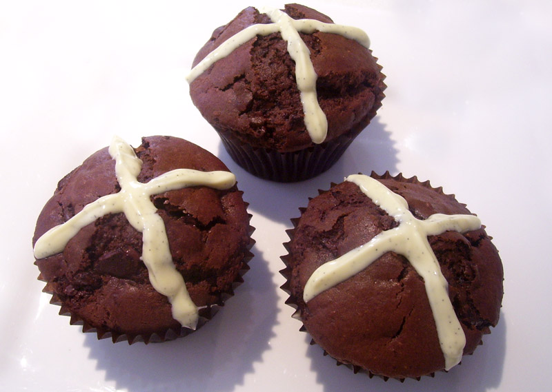 Hot Cross Chocolate Muffins Recipe Chocablog
