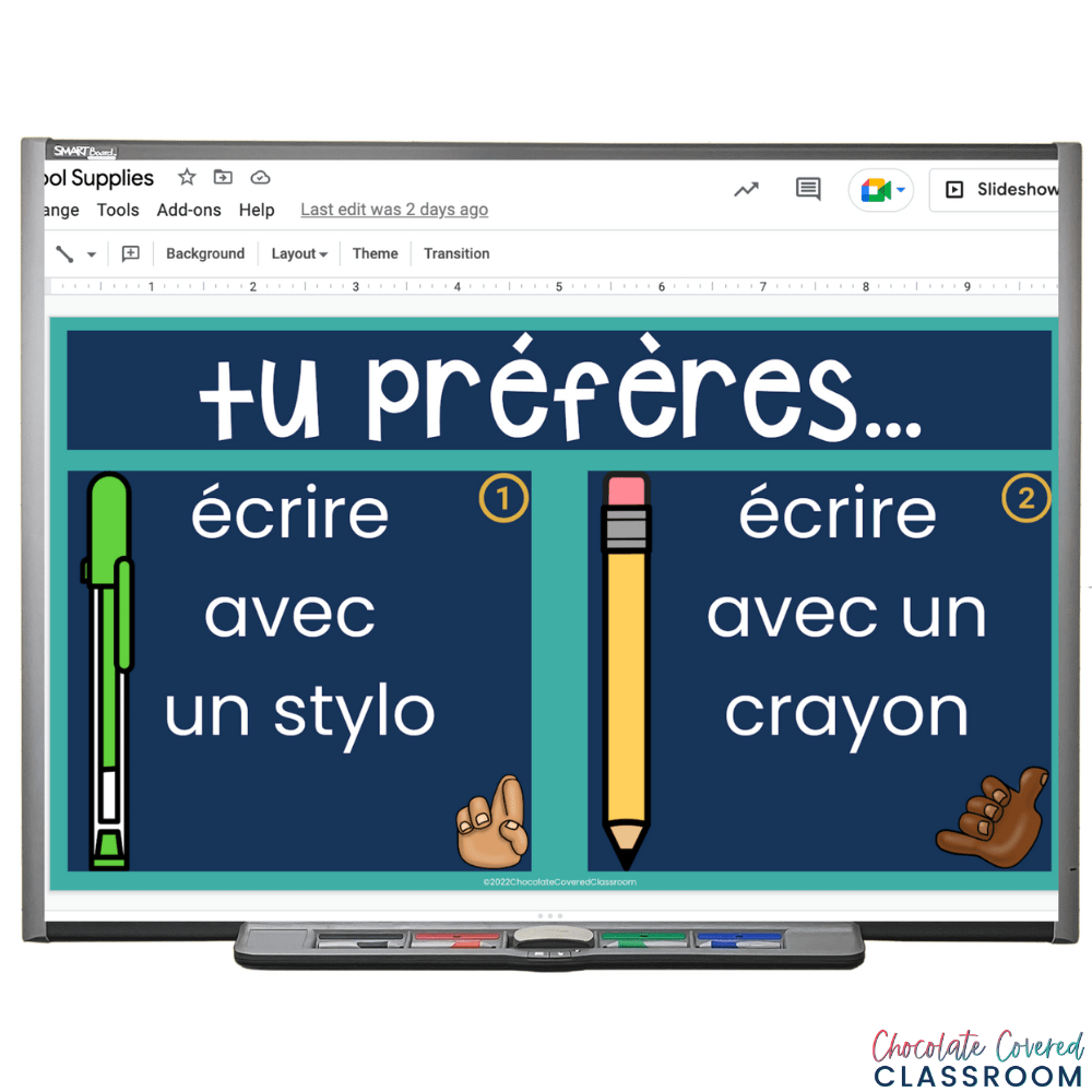 French School Supplies 4 Steps to a Fun French Vocabulary Unit