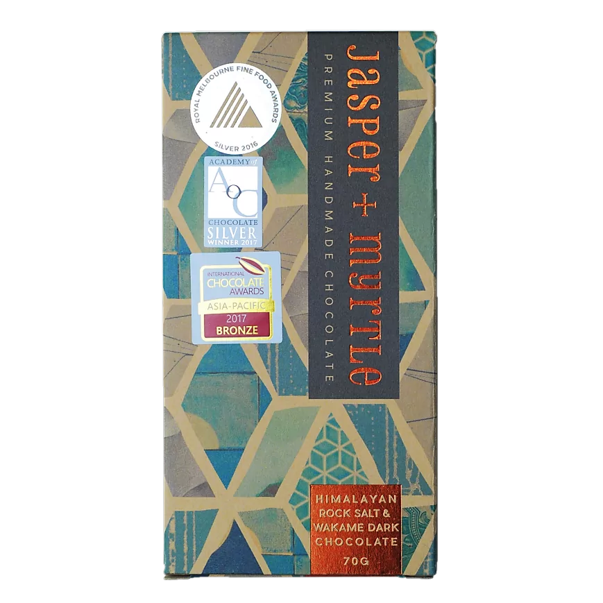 Jasper + Myrtle Himalayan Rock Salt and Wakame Dark Chocolate