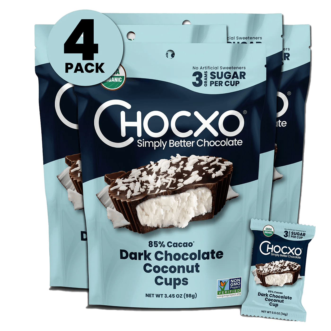 Dark Chocolate Coconut Cup Chocxo