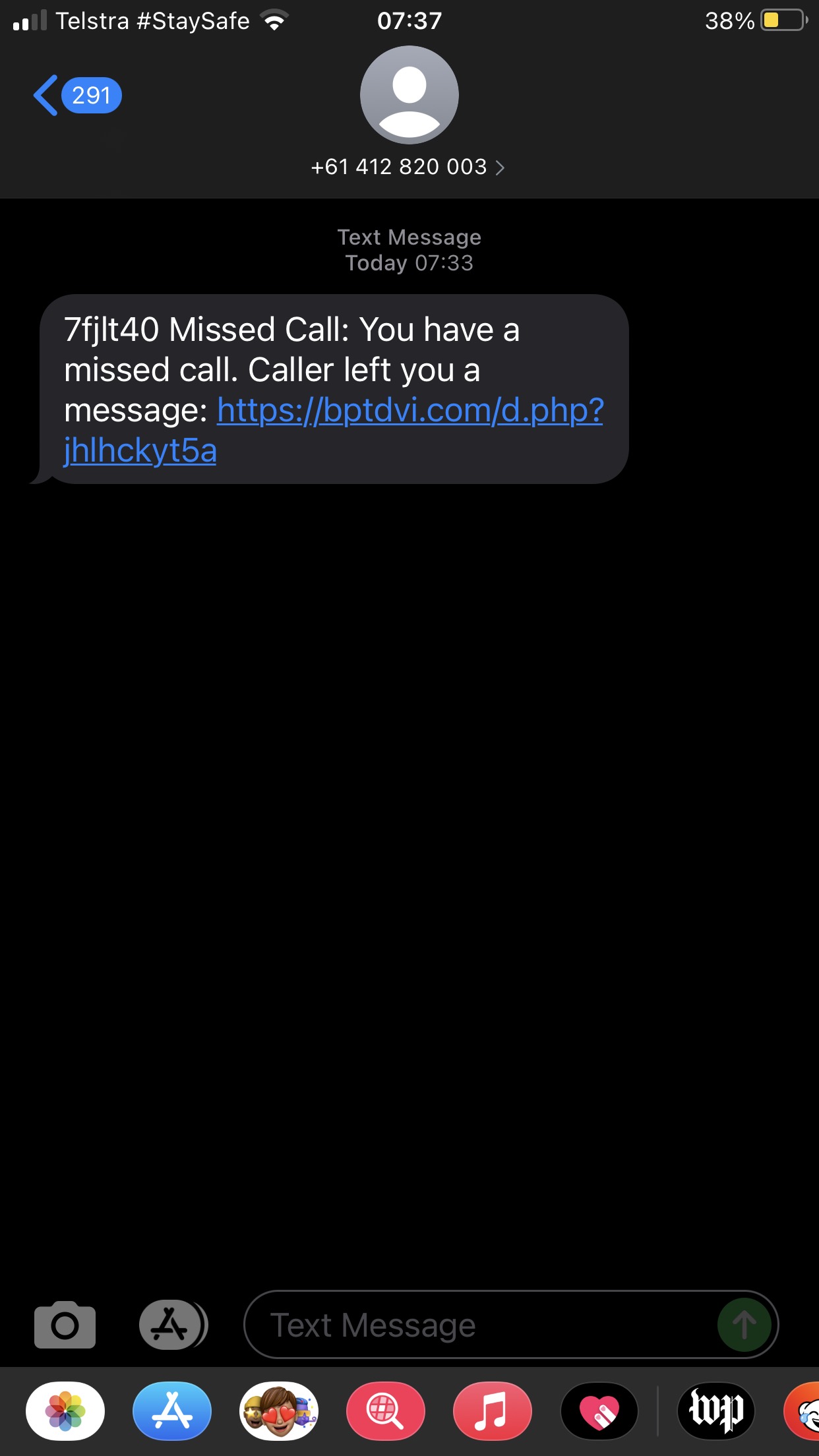 You have a missed call text message scam scams Community