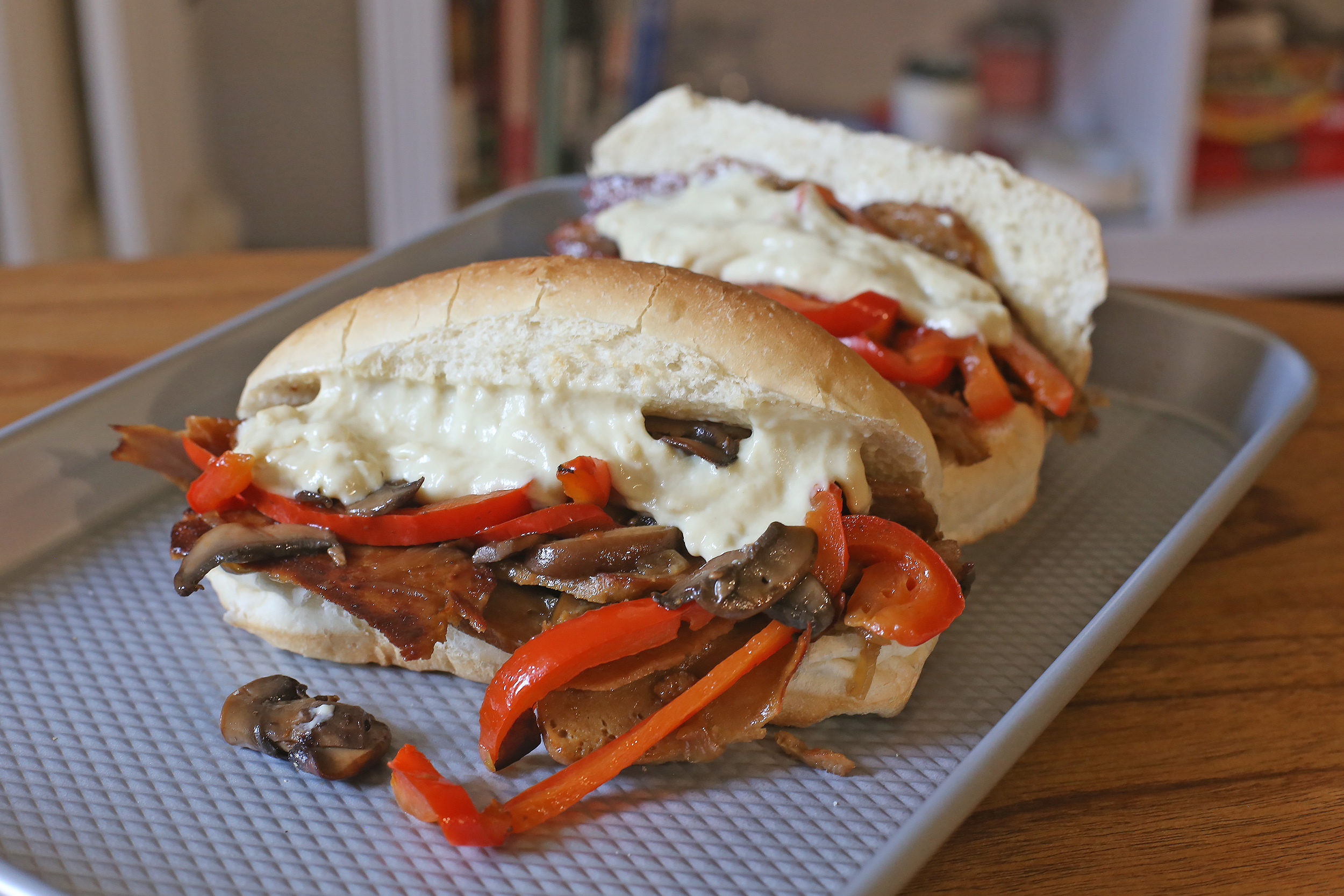 Instant Pot Seitan “Philly Cheesesteak” Chomps of Life