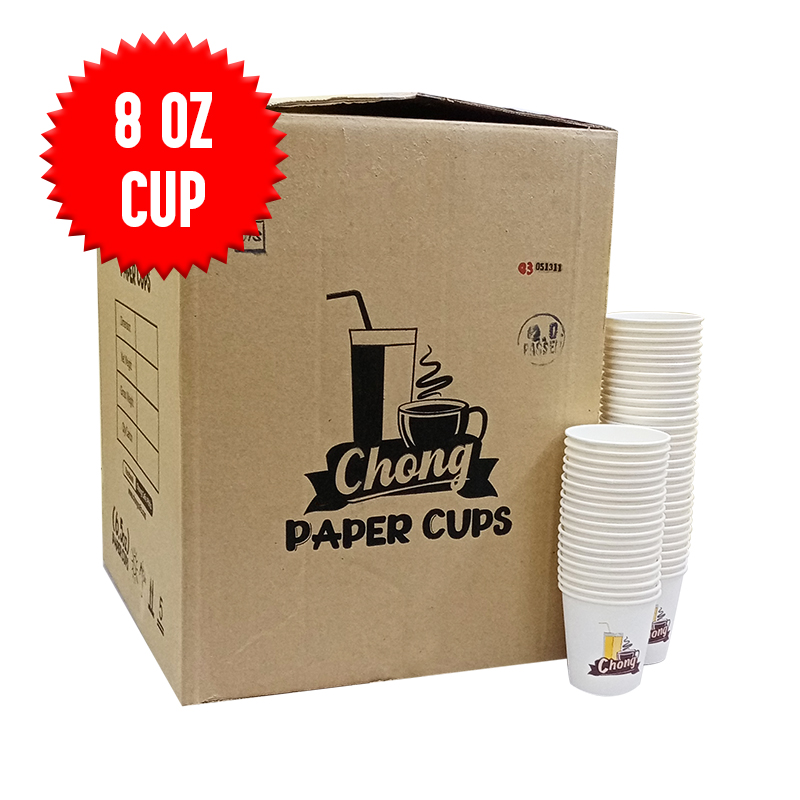 1 Box of 1000 Chong Paper Cups (8 oz) Chong Cafe