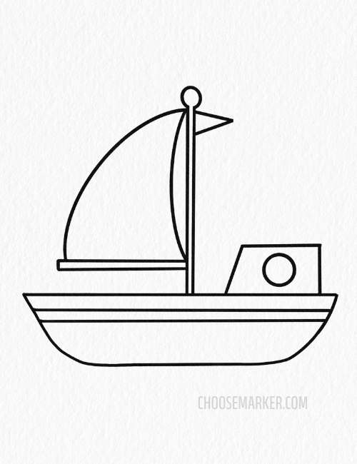 How to Draw a Boat Step By Step Tutorial Choose Marker
