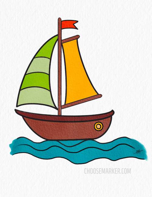 How to Draw a Boat Step By Step Tutorial Choose Marker