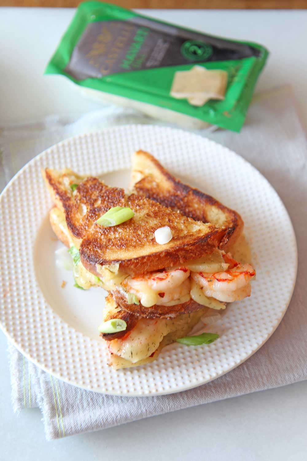 Shrimp and Dill Havarti Grilled Cheese Chop Happy
