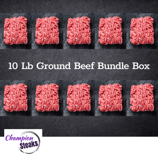 Champion Steak Company Bulk Lean Ground Beef 10 Lb Box