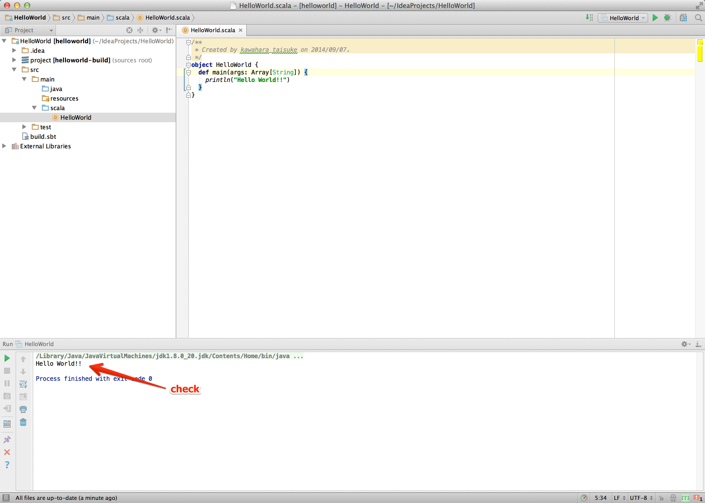 Scala 開発環境構築(IntelliJ IDEA, SBT, scalaenv) 割り箸ポテチ