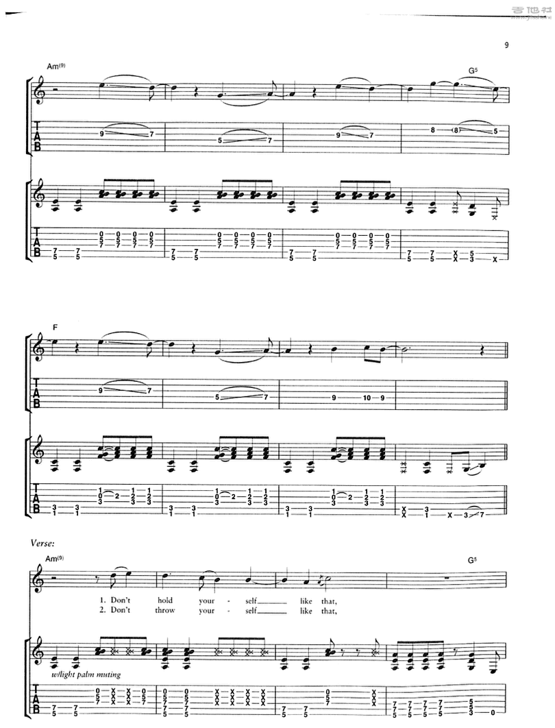 volcano Damien Rice 吉他谱 Chord4