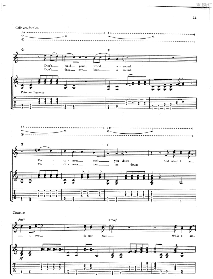 volcano Damien Rice 吉他谱 Chord4