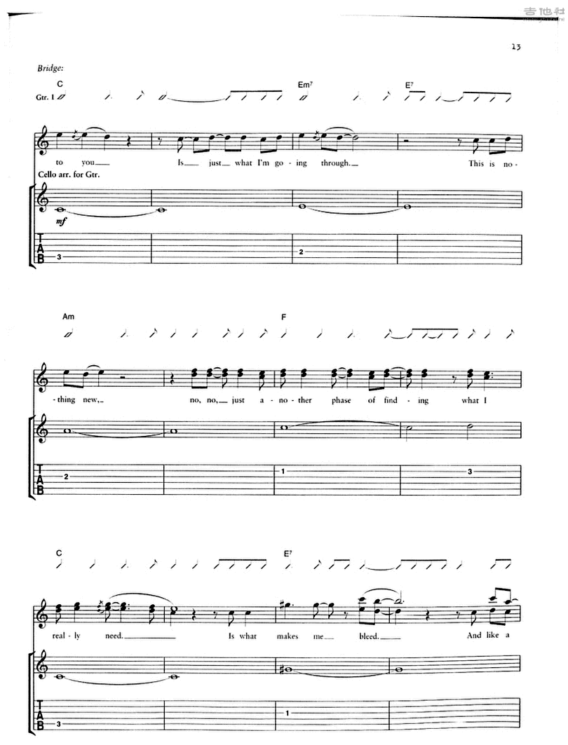 volcano Damien Rice 吉他谱 Chord4