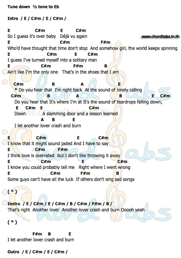 Crash_and_Burnคอร์ด คอร์ด Crash_and_Burn Thomas Rhett