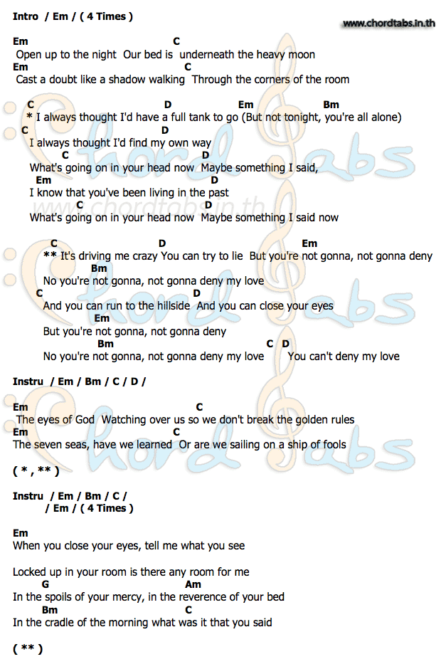 Can't_Deny_My_Loveคอร์ด คอร์ด Can't_Deny_My_Love Brandon Flowers