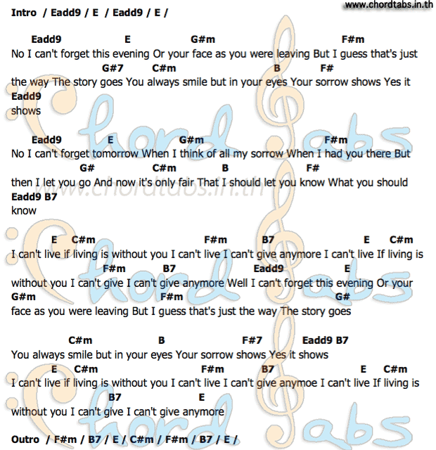 Without_Youคอร์ด คอร์ด Without_You Harry Nilsson