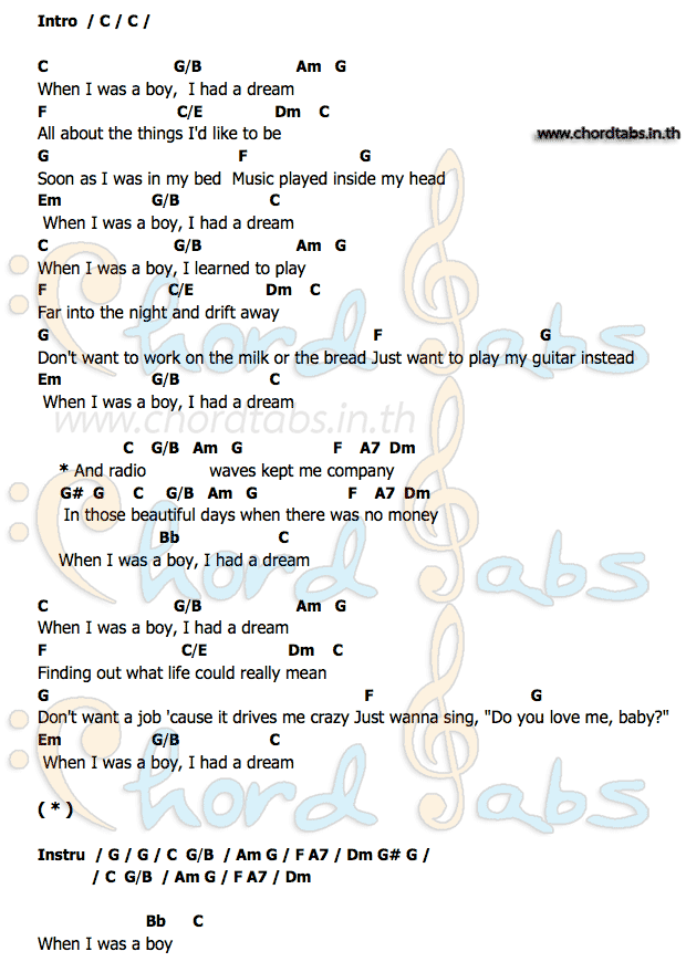 When_I_Was_A_Boyคอร์ด คอร์ด When_I_Was_A_Boy Jeff Lynne's ELO