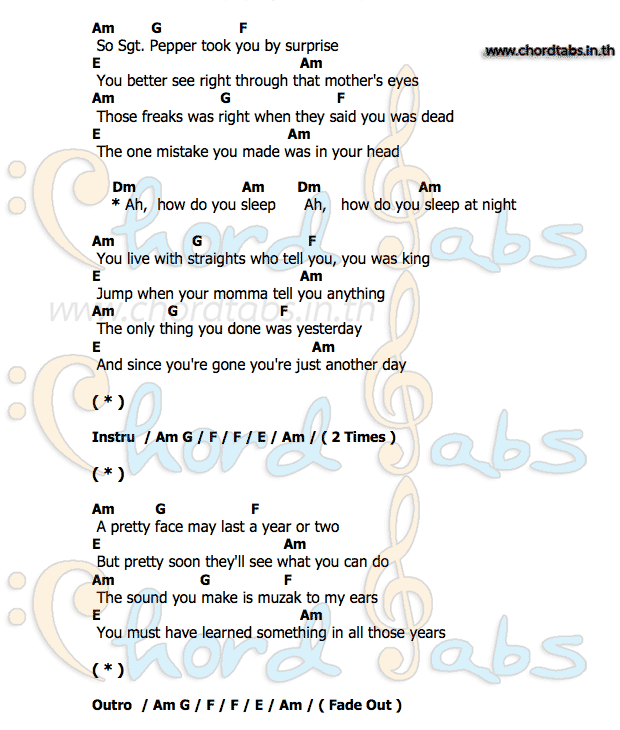 How_Do_You_Sleepคอร์ด คอร์ด How_Do_You_Sleep John Lennon