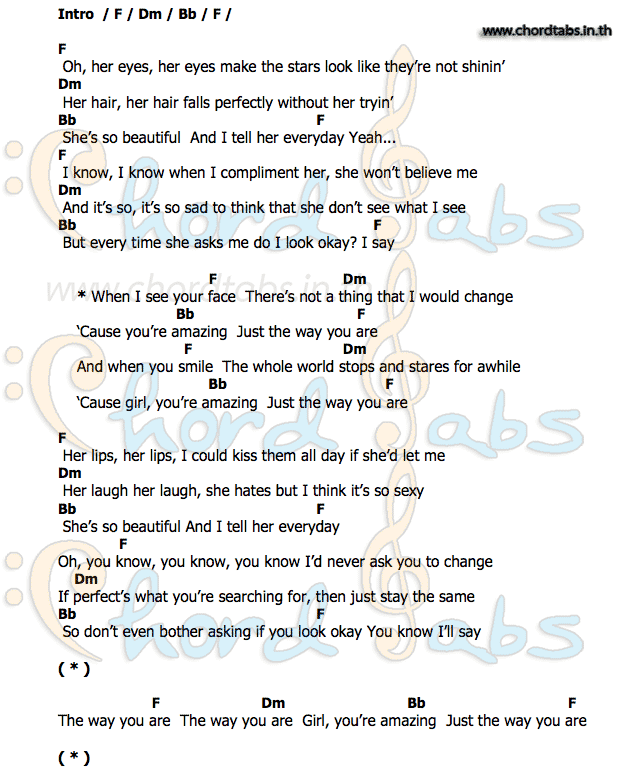 Just_The_Way_You_Areคอร์ด คอร์ด Just_The_Way_You_Are Pierce The Veil