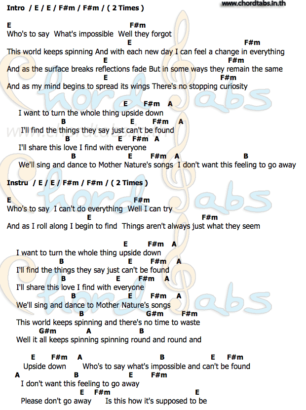 Upside_Downคอร์ด คอร์ด Upside_Down Jack Johnson