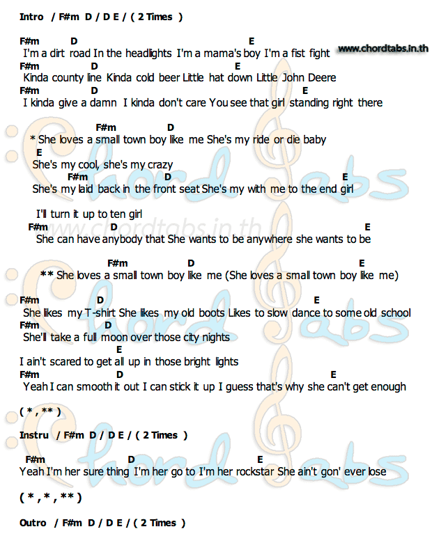 Small_Town_Boyคอร์ด คอร์ด Small_Town_Boy Dustin Lynch