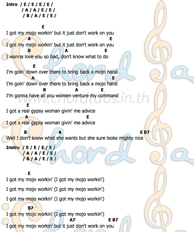 Got_My_Mojo_Workingคอร์ด คอร์ด Got_My_Mojo_Working Manfred Mann