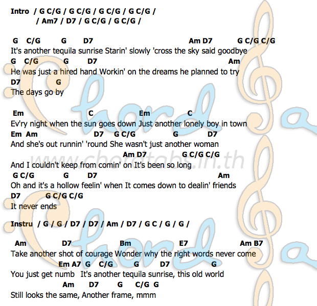 Tequila_Sunriseคอร์ด คอร์ด Tequila_Sunrise Eagles