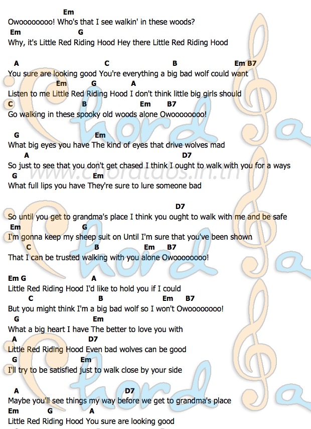 Lil Red Riding Hoodคอร์ด คอร์ด Lil Red Riding Hood Sam Rhe Sham