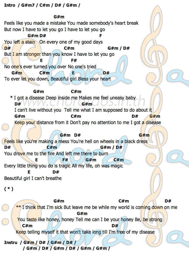 Diseaseคอร์ดอูคูเลเล่ คอร์ดอูคูเลเล่ Disease Matchbox 20