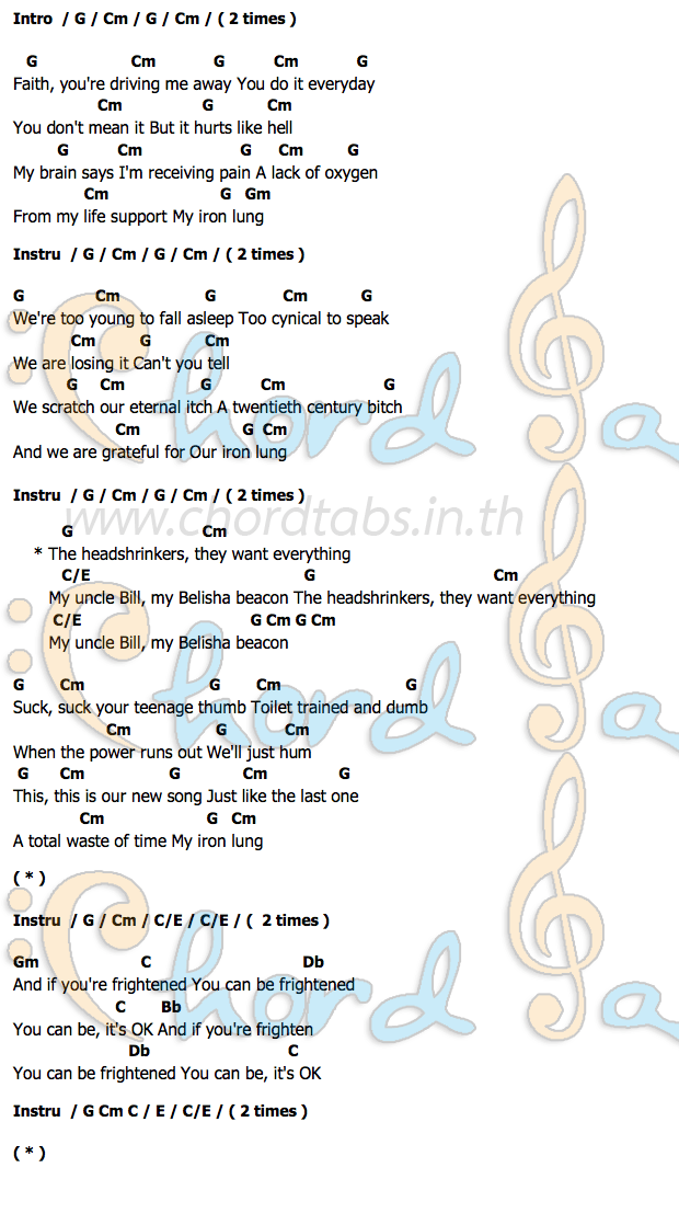My Iron Lungคอร์ด คอร์ด My Iron Lung Radiohead