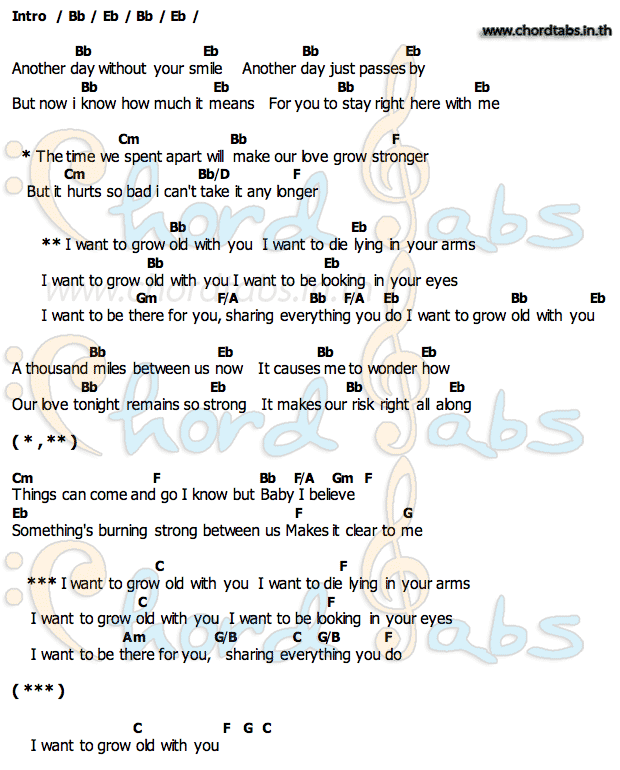 I Wanna Grow Old With You Guitar Chords