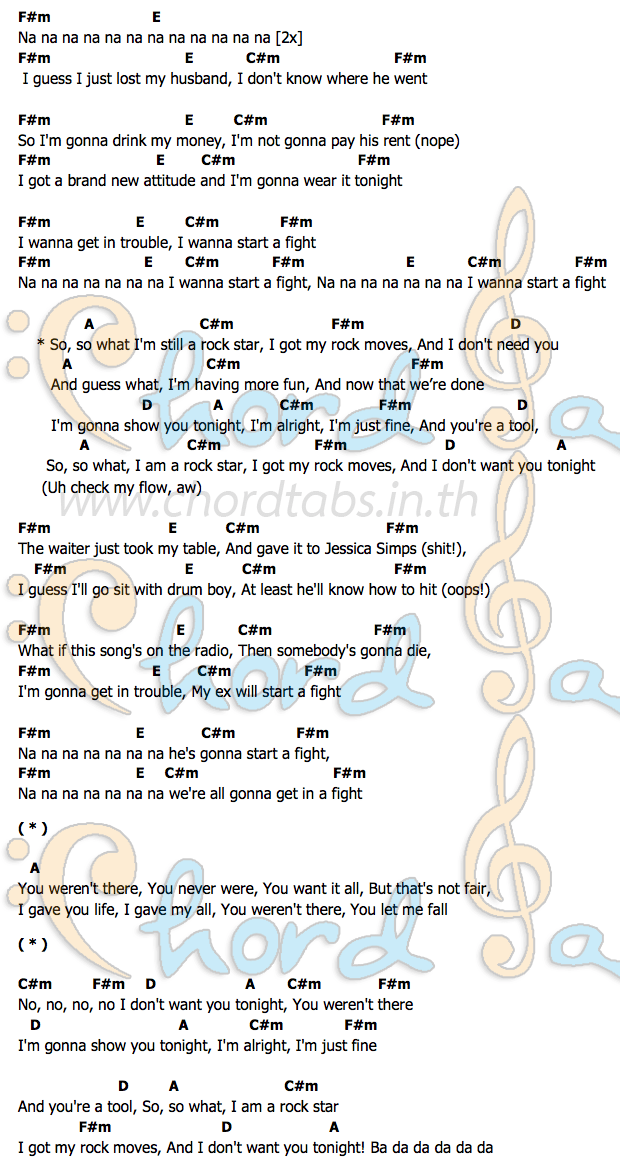 So Whatคอร์ด คอร์ด So What Pink