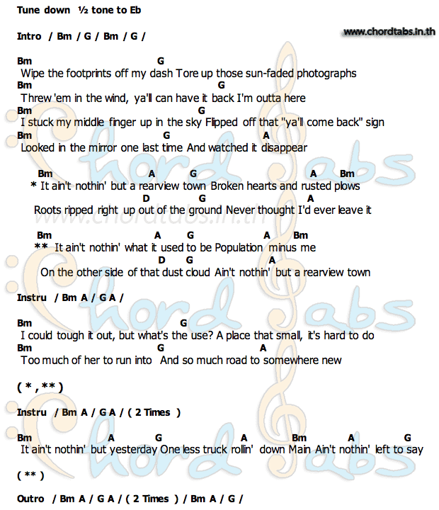 Rearview Townคอร์ด คอร์ด Rearview Town Jason Aldean