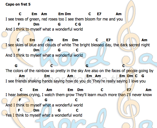 What A Wonderful Worldคอร์ด คอร์ด What A Wonderful World Louis Armstrong