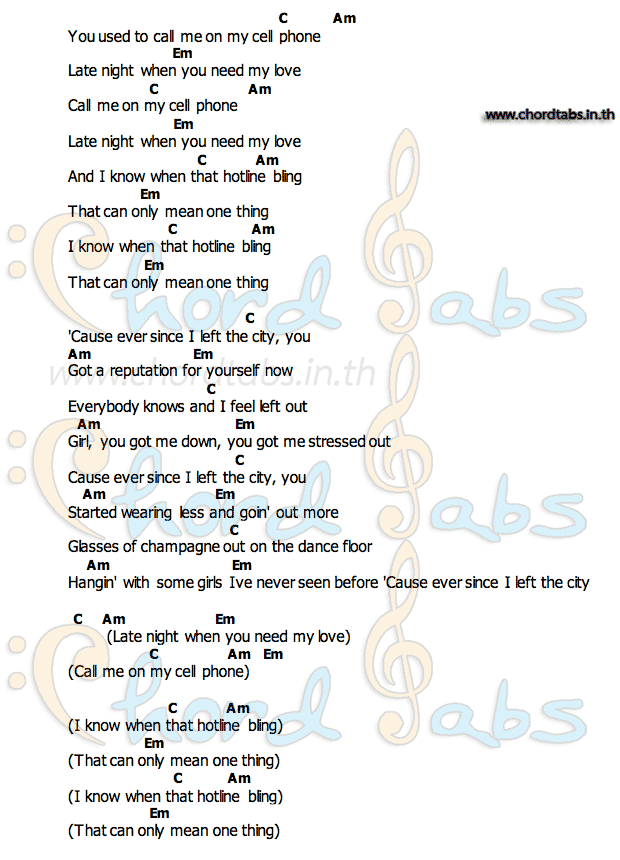 Hotline Blingคอร์ด คอร์ด Hotline Bling Billie Eilish