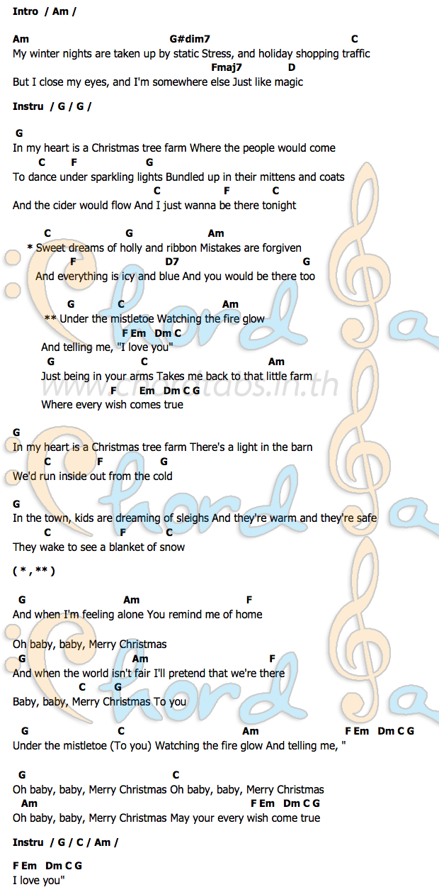 Christmas Tree Farmคอร์ด คอร์ด Christmas Tree Farm Taylor Swift