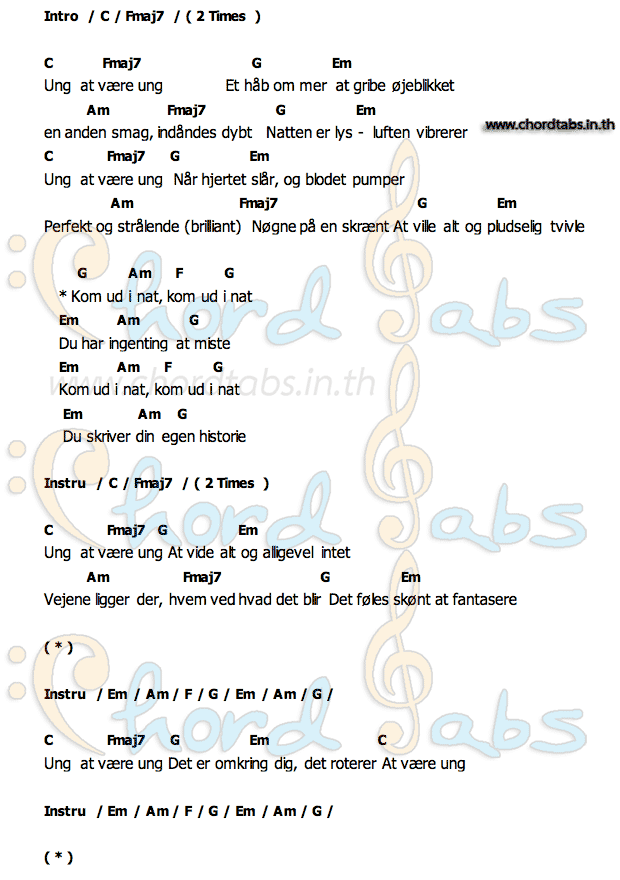 At Være Ungคอร์ดอูคูเลเล่ คอร์ดอูคูเลเล่ At Være Ung Bo Kaspers Orkester