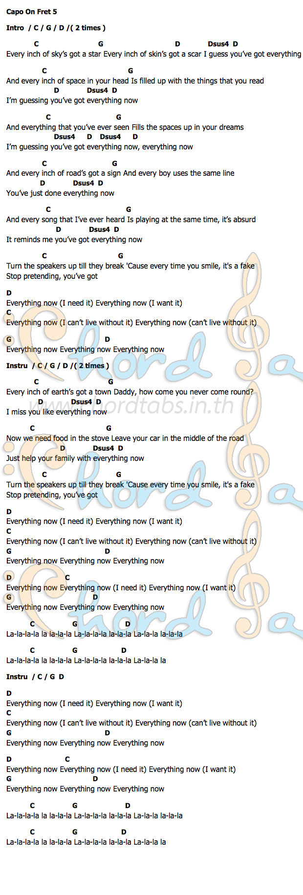 Everything Nowคอร์ด คอร์ด Everything Now Arcade Fire